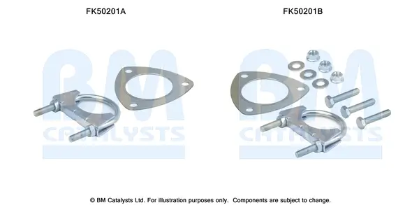 Montagesatz, Abgasrohr BM CATALYSTS FK50201