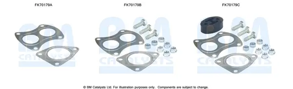 Montagesatz, Abgasrohr vorne BM CATALYSTS FK70179