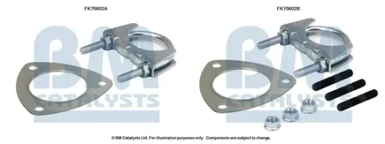 Montagesatz, Abgasrohr BM CATALYSTS FK70602 Bild Montagesatz, Abgasrohr BM CATALYSTS FK70602