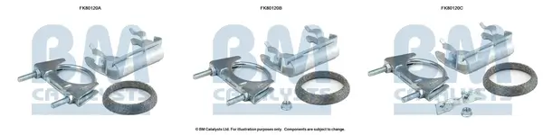 Montagesatz, Katalysator hinten BM CATALYSTS FK80120