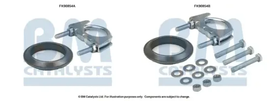 Montagesatz, Katalysator hinten BM CATALYSTS FK90854 Bild Montagesatz, Katalysator hinten BM CATALYSTS FK90854