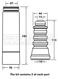 Staubschutzsatz, Stoßdämpfer Vorderachse FIRST LINE FPK7060 Bild Staubschutzsatz, Stoßdämpfer Vorderachse FIRST LINE FPK7060