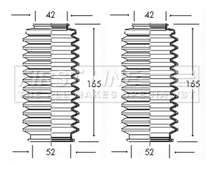 Faltenbalgsatz, Lenkung Vorderachse links Vorderachse rechts FIRST LINE FSG3017 Bild Faltenbalgsatz, Lenkung Vorderachse links Vorderachse rechts FIRST LINE FSG3017