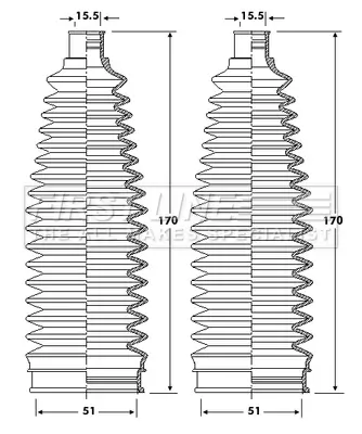 Faltenbalgsatz, Lenkung Vorderachse links Vorderachse rechts FIRST LINE FSG3418 Bild Faltenbalgsatz, Lenkung Vorderachse links Vorderachse rechts FIRST LINE FSG3418