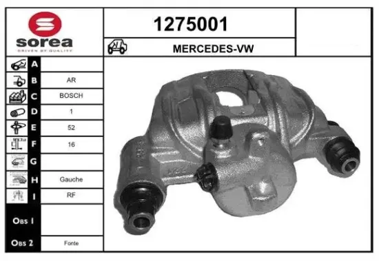 Bremssattel Hinterachse links vor der Achse SNRA 1275001 Bild Bremssattel Hinterachse links vor der Achse SNRA 1275001