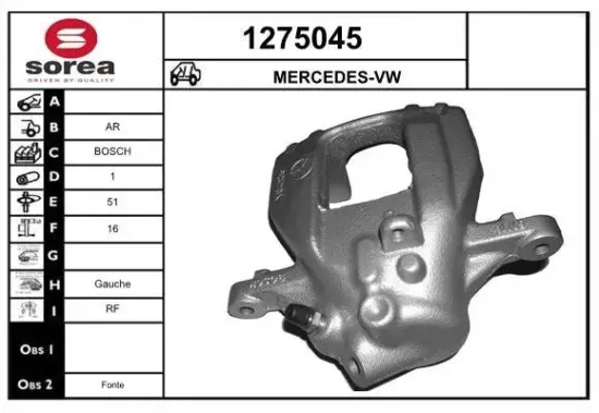 Bremssattel Hinterachse links vor der Achse SNRA 1275045 Bild Bremssattel Hinterachse links vor der Achse SNRA 1275045