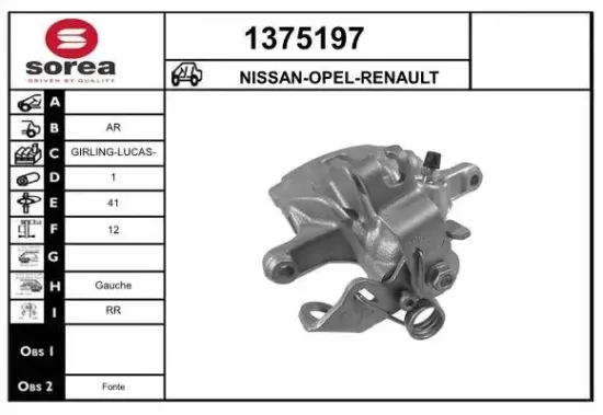Bremssattel Hinterachse links hinter der Achse SNRA 1375197 Bild Bremssattel Hinterachse links hinter der Achse SNRA 1375197