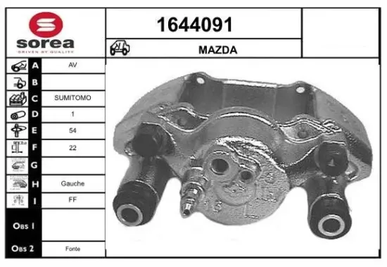 Bremssattel Vorderachse links vor der Achse SNRA 1644091 Bild Bremssattel Vorderachse links vor der Achse SNRA 1644091