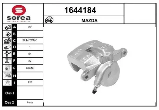 Bremssattel Vorderachse rechts hinter der Achse SNRA 1644184 Bild Bremssattel Vorderachse rechts hinter der Achse SNRA 1644184