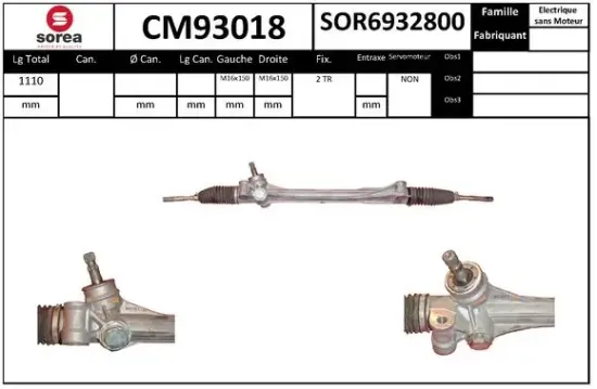 Lenkgetriebe SNRA CM93018 Bild Lenkgetriebe SNRA CM93018