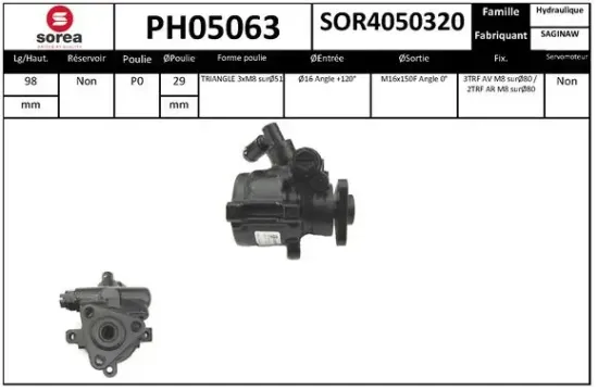 Hydraulikpumpe, Lenkung SNRA PH05063 Bild Hydraulikpumpe, Lenkung SNRA PH05063