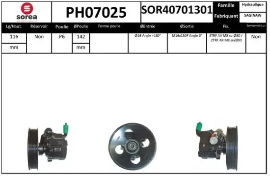 Hydraulikpumpe, Lenkung SNRA PH07025 Bild Hydraulikpumpe, Lenkung SNRA PH07025