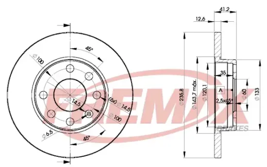 Bremsscheibe Vorderachse FREMAX BD-1240 Bild Bremsscheibe Vorderachse FREMAX BD-1240