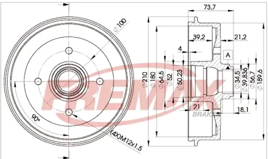 Bremstrommel Hinterachse FREMAX BD-1511 Bild Bremstrommel Hinterachse FREMAX BD-1511
