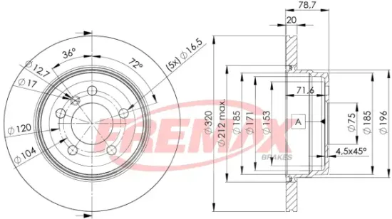 Bremsscheibe Hinterachse FREMAX BD-1970 Bild Bremsscheibe Hinterachse FREMAX BD-1970