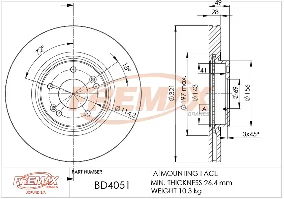 Bremsscheibe Vorderachse FREMAX BD-4051