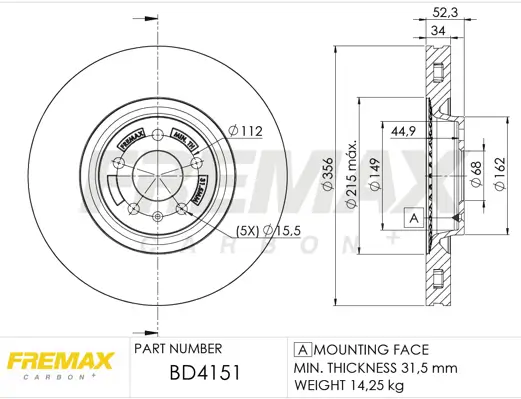 Bremsscheibe FREMAX BD-4151 Bild Bremsscheibe FREMAX BD-4151