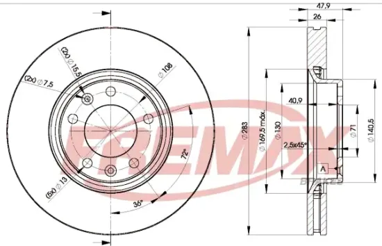 Bremsscheibe Vorderachse FREMAX BD-4660 Bild Bremsscheibe Vorderachse FREMAX BD-4660