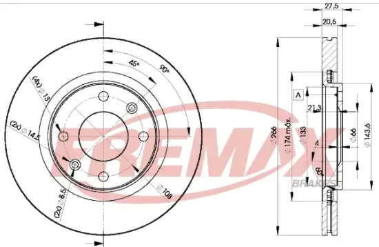 Bremsscheibe Vorderachse FREMAX BD-4697 Bild Bremsscheibe Vorderachse FREMAX BD-4697