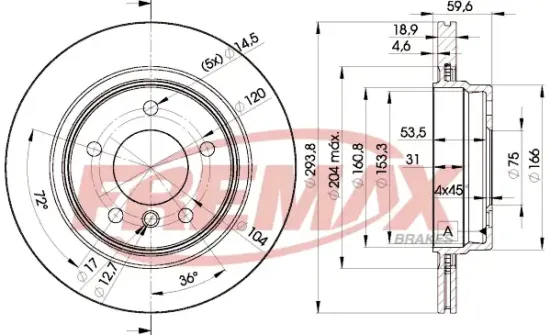 Bremsscheibe Hinterachse FREMAX BD-5563 Bild Bremsscheibe Hinterachse FREMAX BD-5563