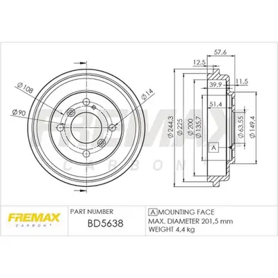 Bremstrommel Hinterachse FREMAX BD-5638 Bild Bremstrommel Hinterachse FREMAX BD-5638