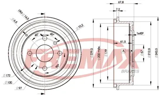 Bremstrommel FREMAX BD-8958 Bild Bremstrommel FREMAX BD-8958