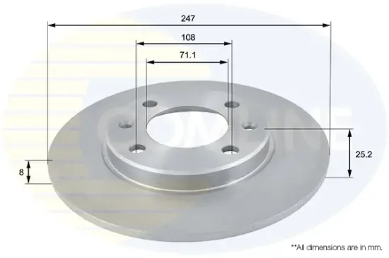 Bremsscheibe Hinterachse COMLINE ADC1512 Bild Bremsscheibe Hinterachse COMLINE ADC1512