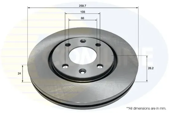 Bremsscheibe Vorderachse COMLINE ADC1523V Bild Bremsscheibe Vorderachse COMLINE ADC1523V