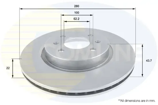 Bremsscheibe Vorderachse COMLINE ADC2405V Bild Bremsscheibe Vorderachse COMLINE ADC2405V