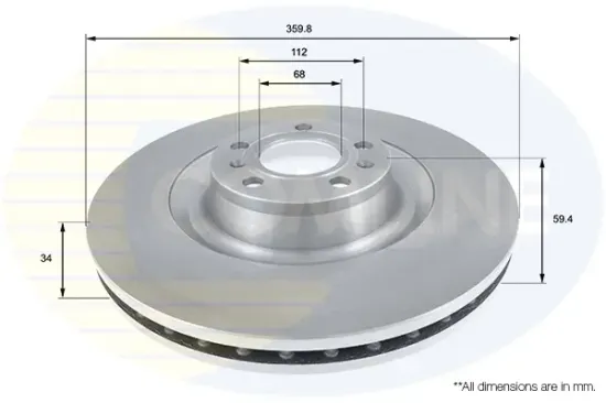 Bremsscheibe Vorderachse COMLINE ADC2607V Bild Bremsscheibe Vorderachse COMLINE ADC2607V