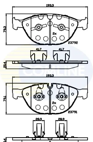 Bremsbelagsatz, Scheibenbremse Vorderachse COMLINE CBP06000 Bild Bremsbelagsatz, Scheibenbremse Vorderachse COMLINE CBP06000