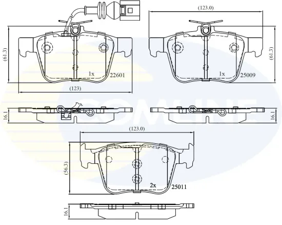 Bremsbelagsatz, Scheibenbremse COMLINE CBP12157 Bild Bremsbelagsatz, Scheibenbremse COMLINE CBP12157