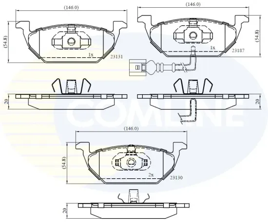 Bremsbelagsatz, Scheibenbremse COMLINE CBP1851 Bild Bremsbelagsatz, Scheibenbremse COMLINE CBP1851