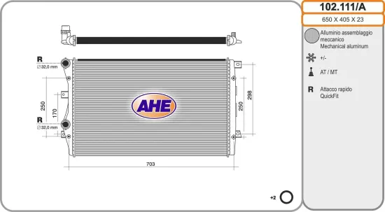 Kühler, Motorkühlung AHE 102.111/A Bild Kühler, Motorkühlung AHE 102.111/A