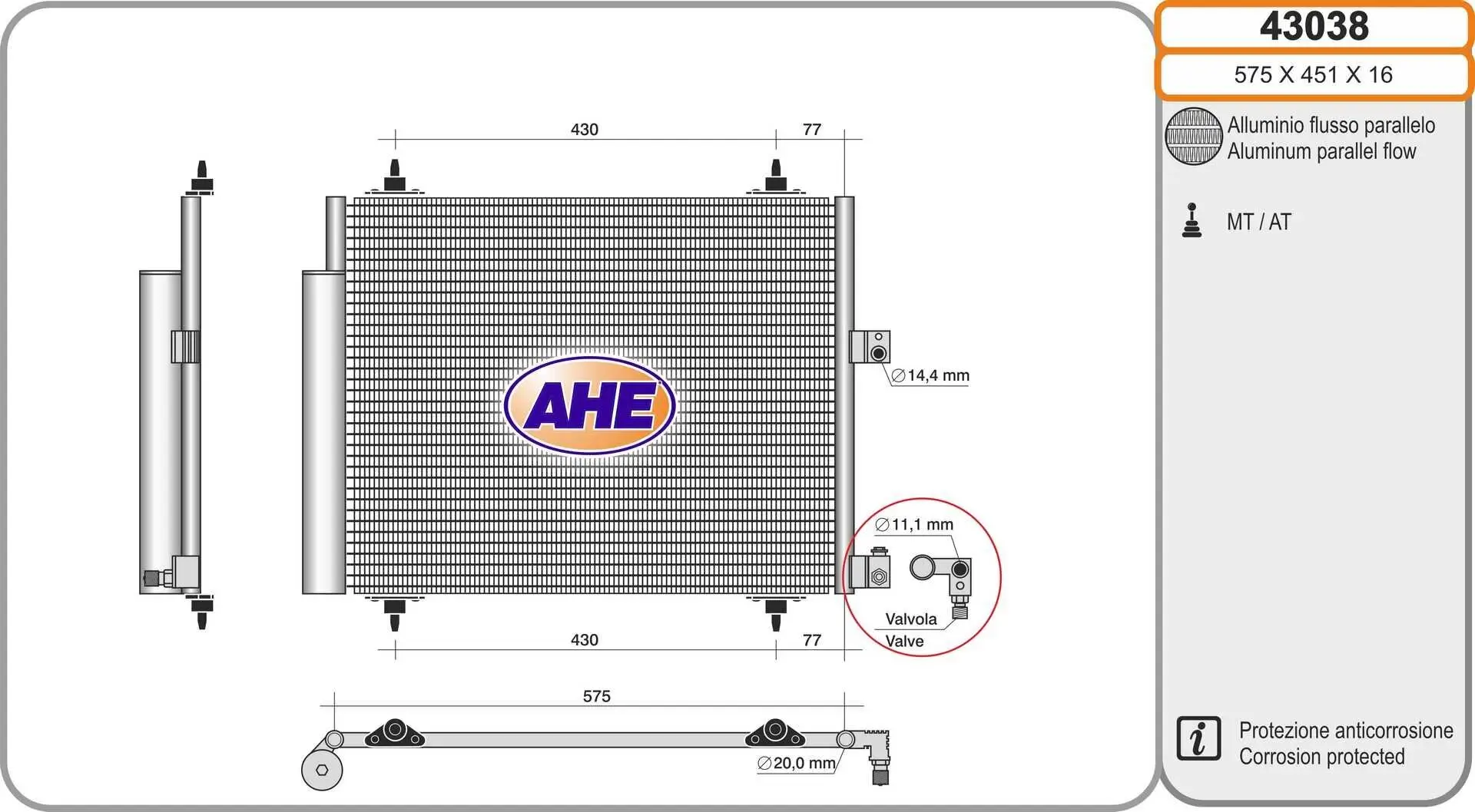 Kondensator, Klimaanlage AHE 43038