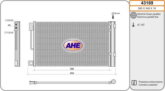 Kondensator, Klimaanlage AHE 43169 Bild Kondensator, Klimaanlage AHE 43169