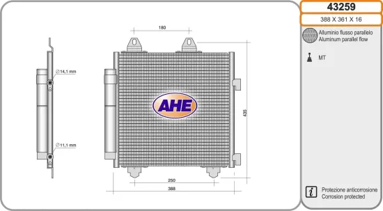 Kondensator, Klimaanlage AHE 43259 Bild Kondensator, Klimaanlage AHE 43259