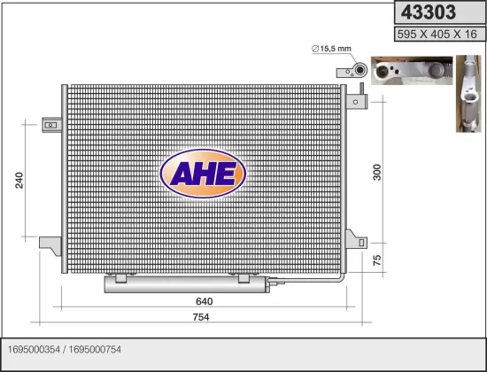 Kondensator, Klimaanlage AHE 43303 Bild Kondensator, Klimaanlage AHE 43303