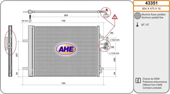 Kondensator, Klimaanlage AHE 43351 Bild Kondensator, Klimaanlage AHE 43351