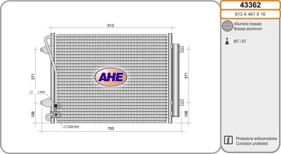 Kondensator, Klimaanlage AHE 43362 Bild Kondensator, Klimaanlage AHE 43362