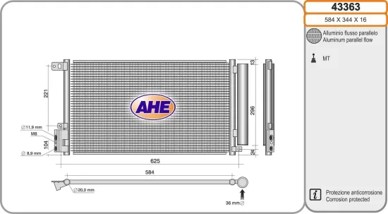 Kondensator, Klimaanlage AHE 43363 Bild Kondensator, Klimaanlage AHE 43363