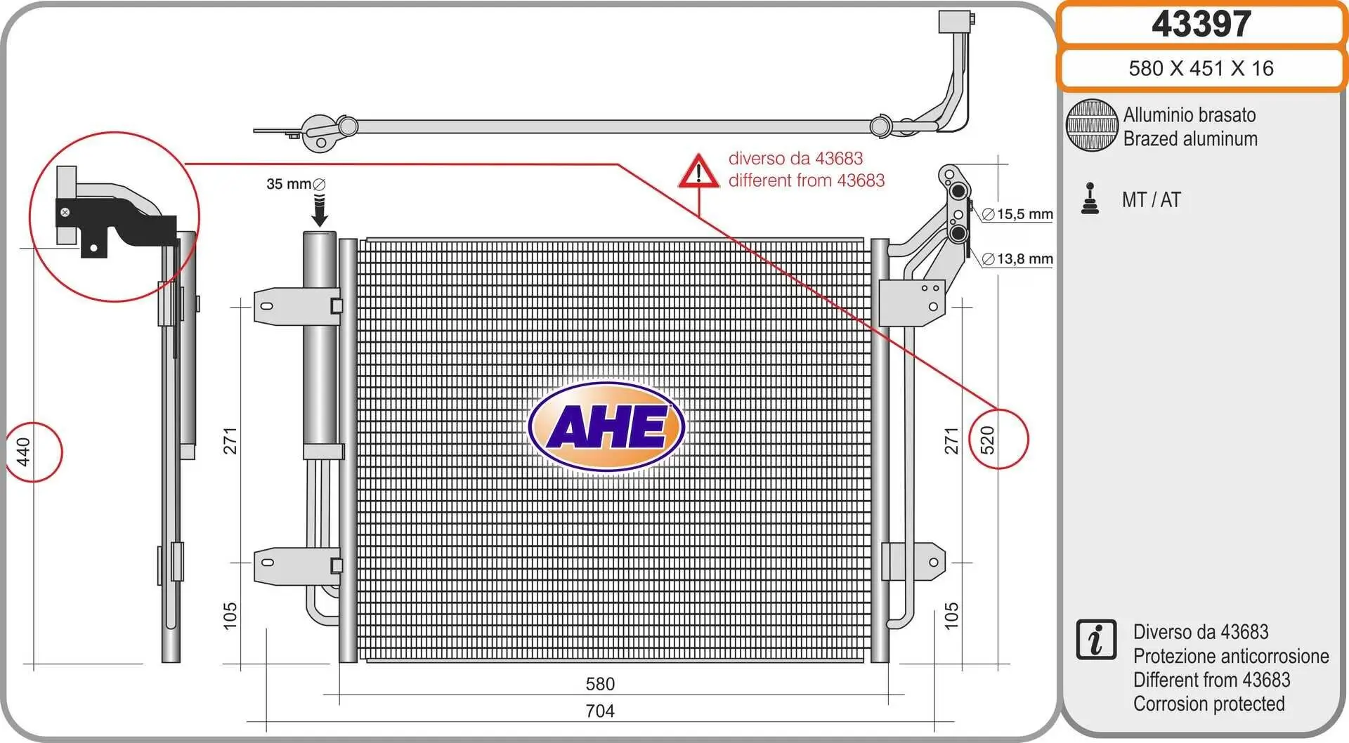 Kondensator, Klimaanlage AHE 43397