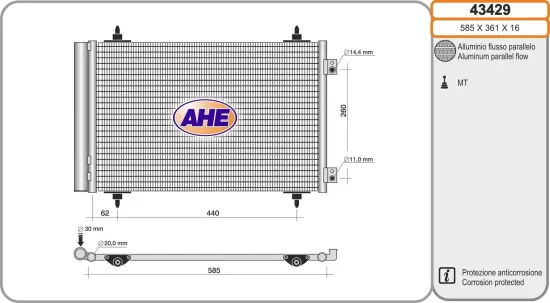 Kondensator, Klimaanlage AHE 43429 Bild Kondensator, Klimaanlage AHE 43429