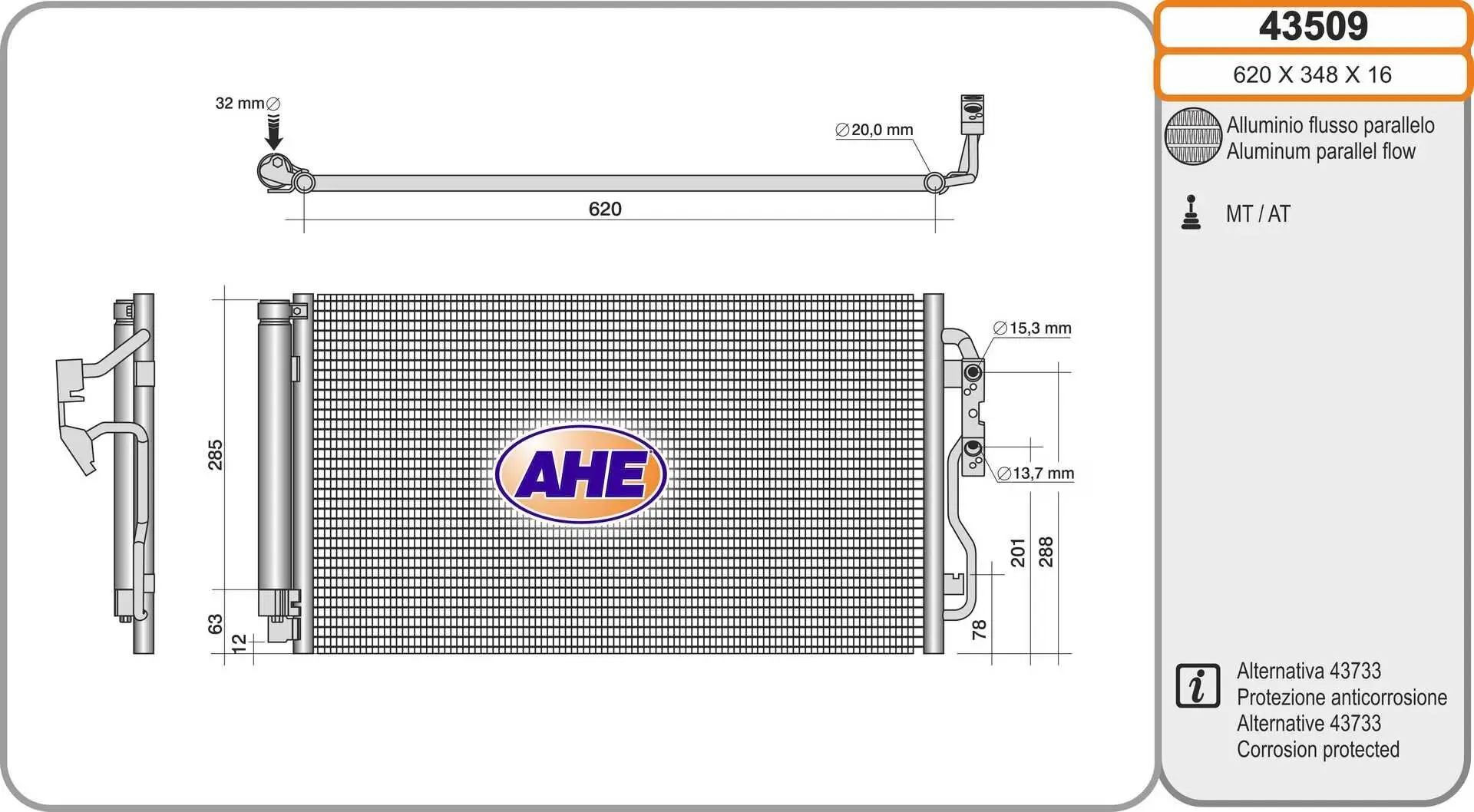 Kondensator, Klimaanlage AHE 43509