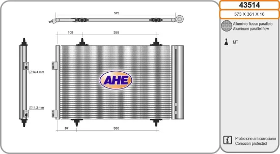 Kondensator, Klimaanlage AHE 43514 Bild Kondensator, Klimaanlage AHE 43514