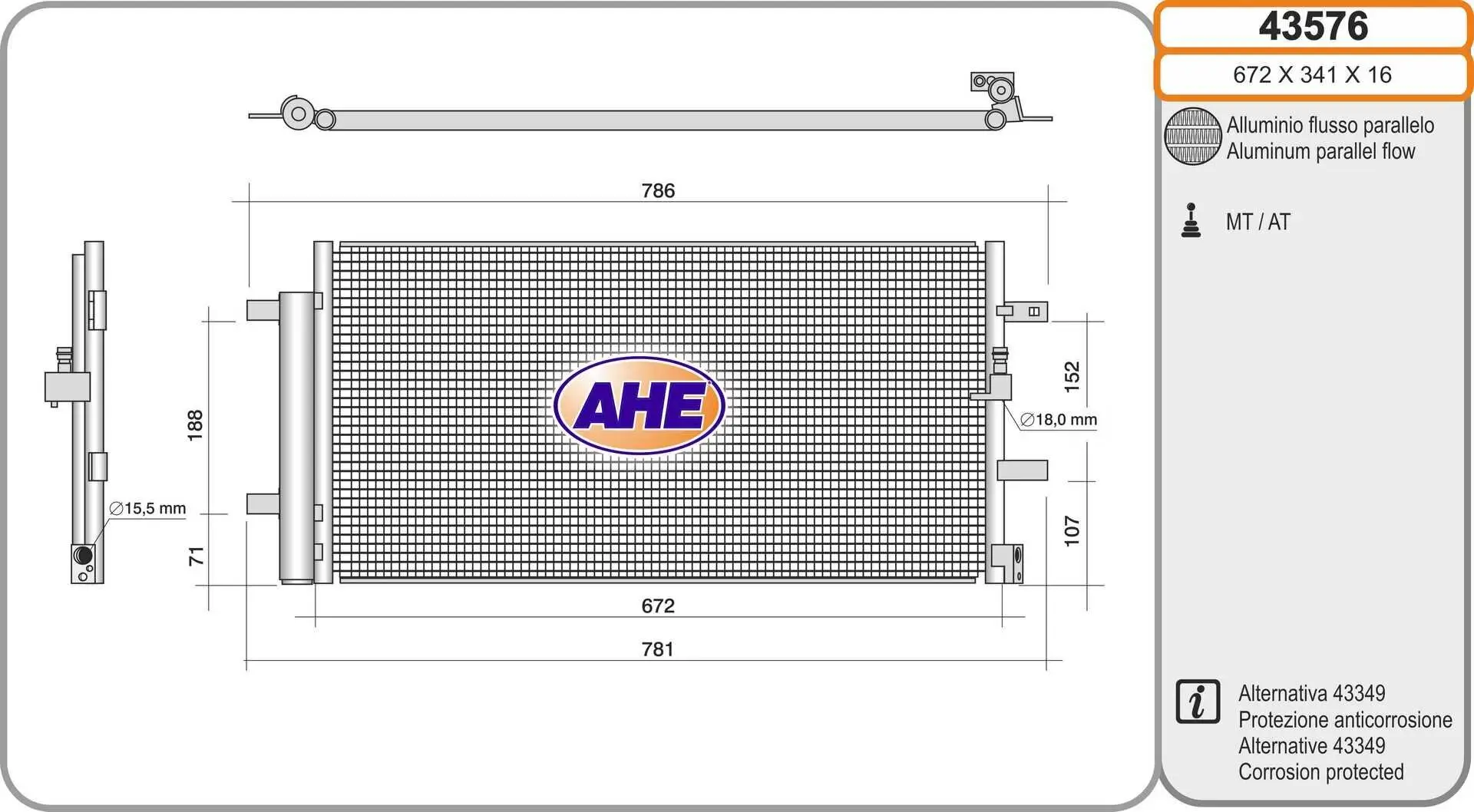 Kondensator, Klimaanlage AHE 43576