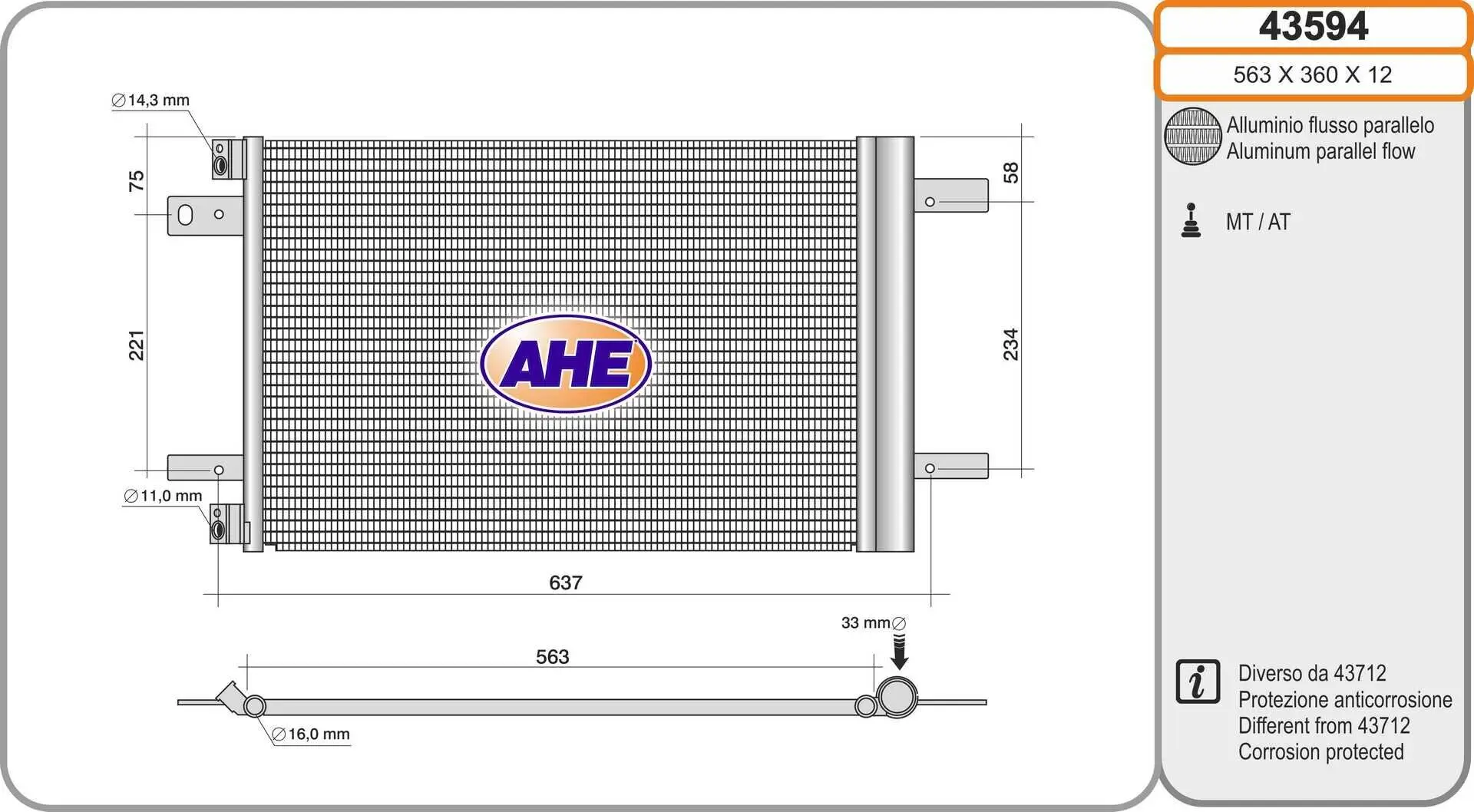 Kondensator, Klimaanlage AHE 43594