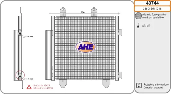 Kondensator, Klimaanlage AHE 43744 Bild Kondensator, Klimaanlage AHE 43744