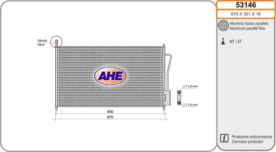 Kondensator, Klimaanlage AHE 53146 Bild Kondensator, Klimaanlage AHE 53146