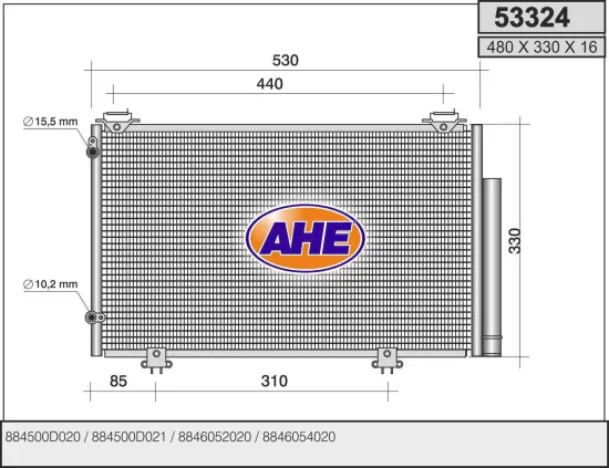 Kondensator, Klimaanlage AHE 53324 Bild Kondensator, Klimaanlage AHE 53324